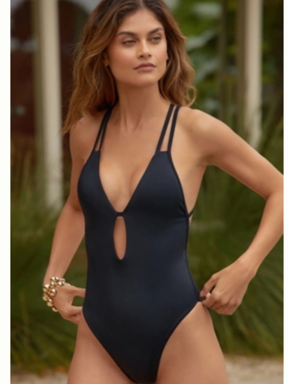 Peixoto Black Strappy One-Piece Swimsuit